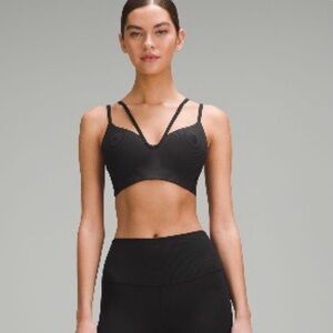 Lululemon strappy ribbed sports bra, black